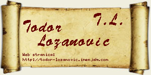 Todor Lozanović vizit kartica